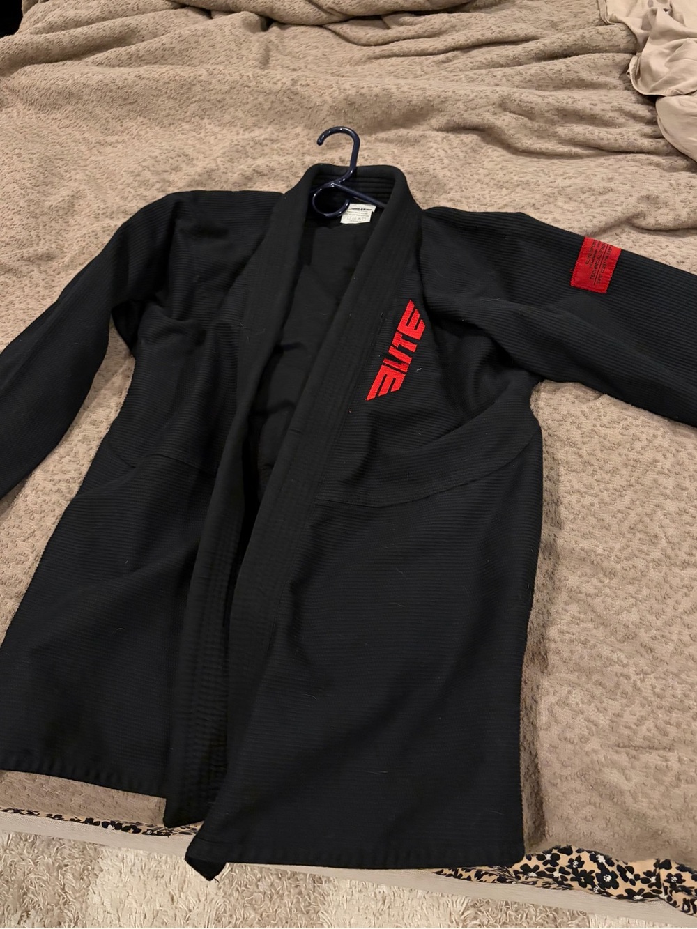 Black Men's Martial Arts Jacket&Pant with Red Accent